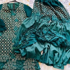 Eid outfit indian Pakistani embroidery dress suit 3 pieces suit